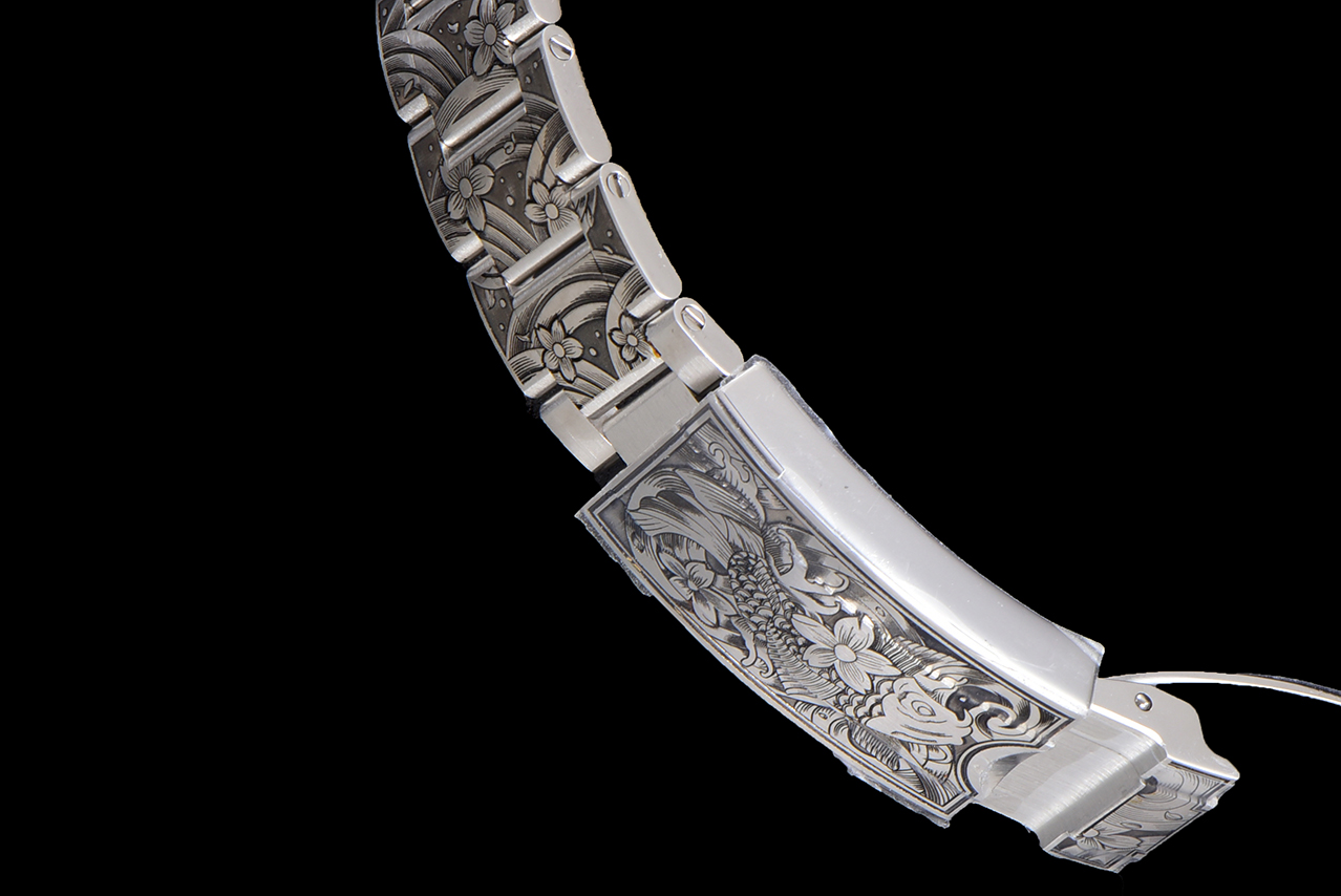 《鯉躍龍門》勞力士頂級復刻錶水鬼搭配 純手工雕花效果-高仿錶 《鯉躍龍門》勞力士頂級復刻錶水鬼搭配 純手工雕花效果-高仿錶