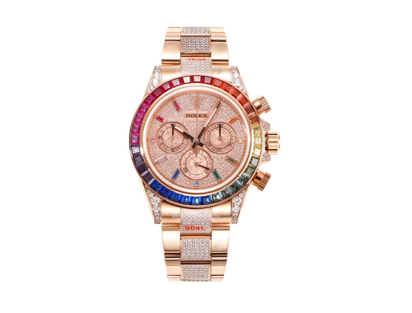 MS Factory 勞力士彩虹圈迪通拿高仿錶鉑金眼 Cal.7750機械計時-高仿錶