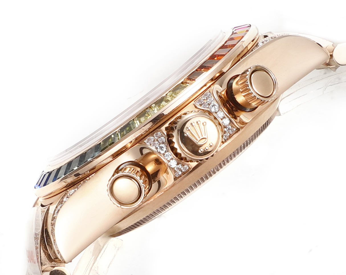 MS Factory 勞力士彩虹圈迪通拿高仿錶鉑金眼 Cal.7750機械計時-高仿錶