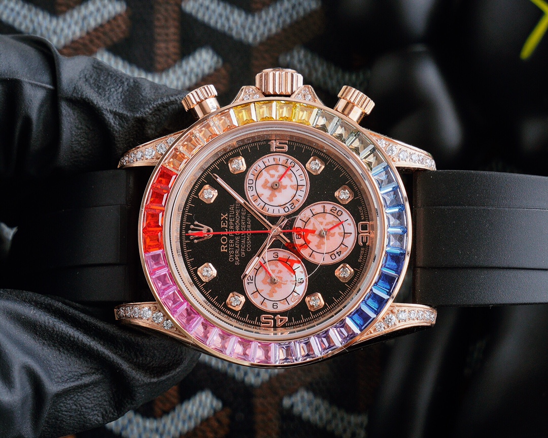 奢華彩鉆高仿錶勞力士Rolex 迪通拿限量紀念版 尺寸43mm-高仿錶